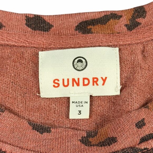 SUNDRY for EVEREVE Women’s Mauve Leopard Print Long Sleeve Pullover Size Large - Picture 4 of 5